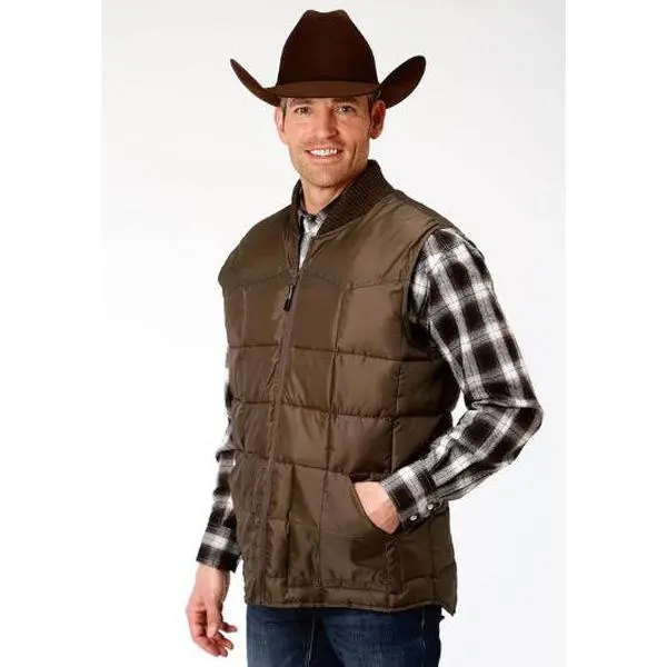 Roper Men's Chocolate Poly-Fill Quilted Vest 0763-0526