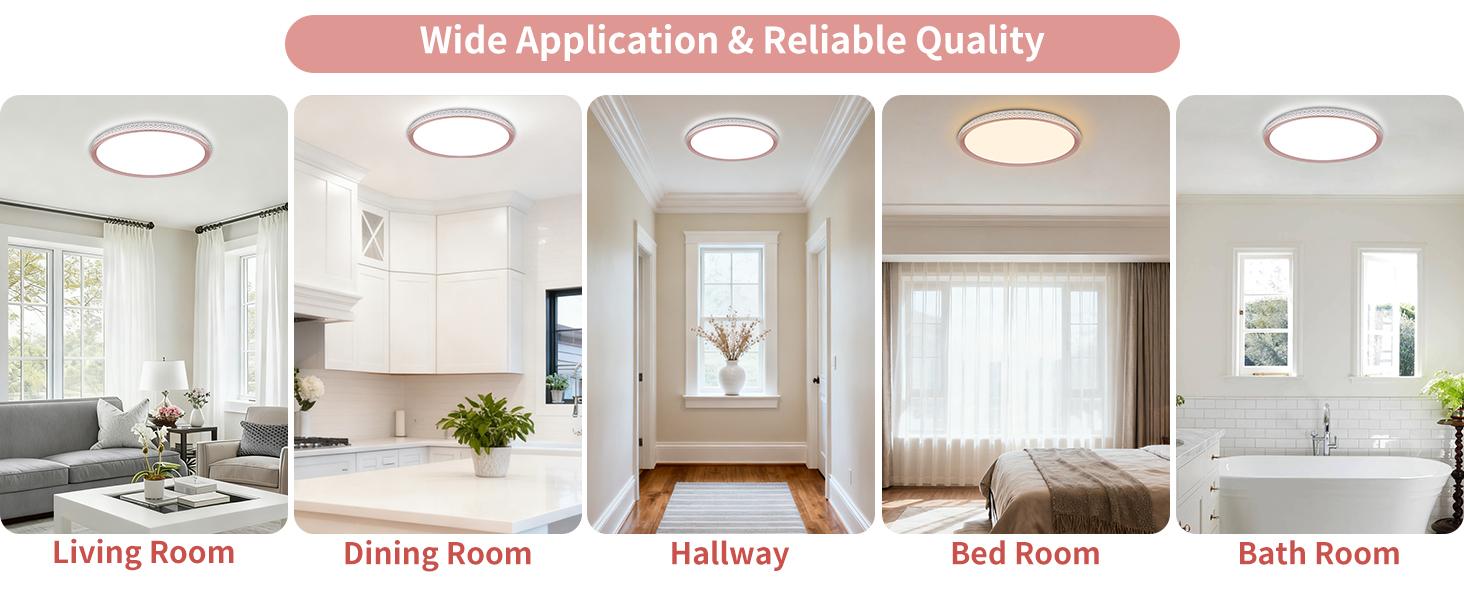 Dimmable LED Flush Mount Ceiling Light  High CRI Flicker Free Adjustable Color Temperature for Bedroom Living Room