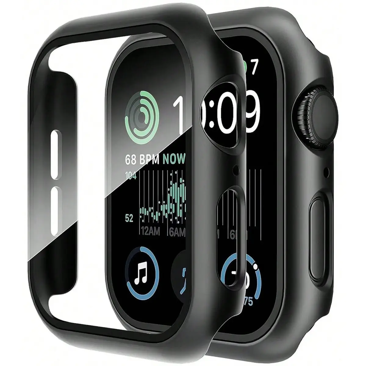 Built-In Tempered Glass Screen Protector, All-Around Hard PC Protective Watch Case Ultra-Thin Cover for Apple Watch Series Ultra/SE/11/10/9/8/7/6/5/4, 38/40/41/42/44/45/46/49 mm, Smart Watch Accessory, Smartwatch Accessories, Protection, Wearable