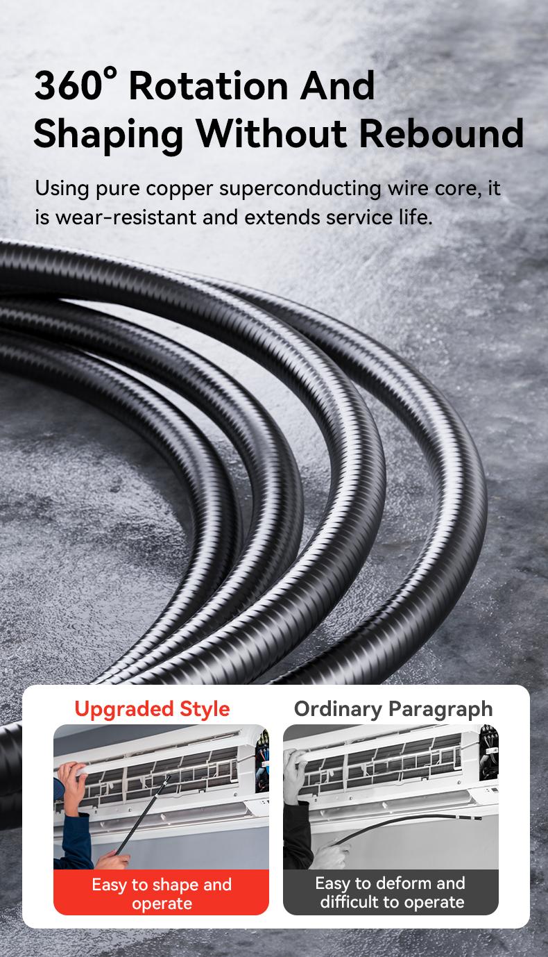 Two-Way Articulating Borescope with Light HD Inspection Endoscope Camera 8mm 1080P 8 LEDs 1m Cable Flexible Mechanic Fiber Optic Snake Scope Cam for Wall Automotive Engine Inspection Alternator Tester