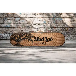 Mad Lab Custom Skate Deck – Hand Burned Wood Wall Art