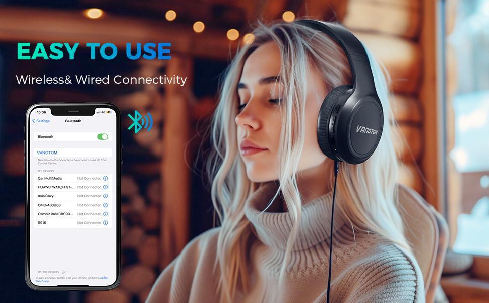 Wireless Headphone, Noise Cancellation Headphone, Wireless Headset for Gaming, Foldable Headphone for Phones, Computers, MP3, Fun Summer Gift, Electronics Audio Headphone Gift to return to school Back-to-School Gift