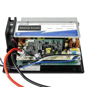 WAVLINK 55Amp RV Power Converter, 120V AC to 12V DC Battery Charger with 3 Smart Charging Modes, 13V-16.5V Adjustable Operating Range, Multi-Stage Charging Assembly for Lithium and Lead Acid Batteries