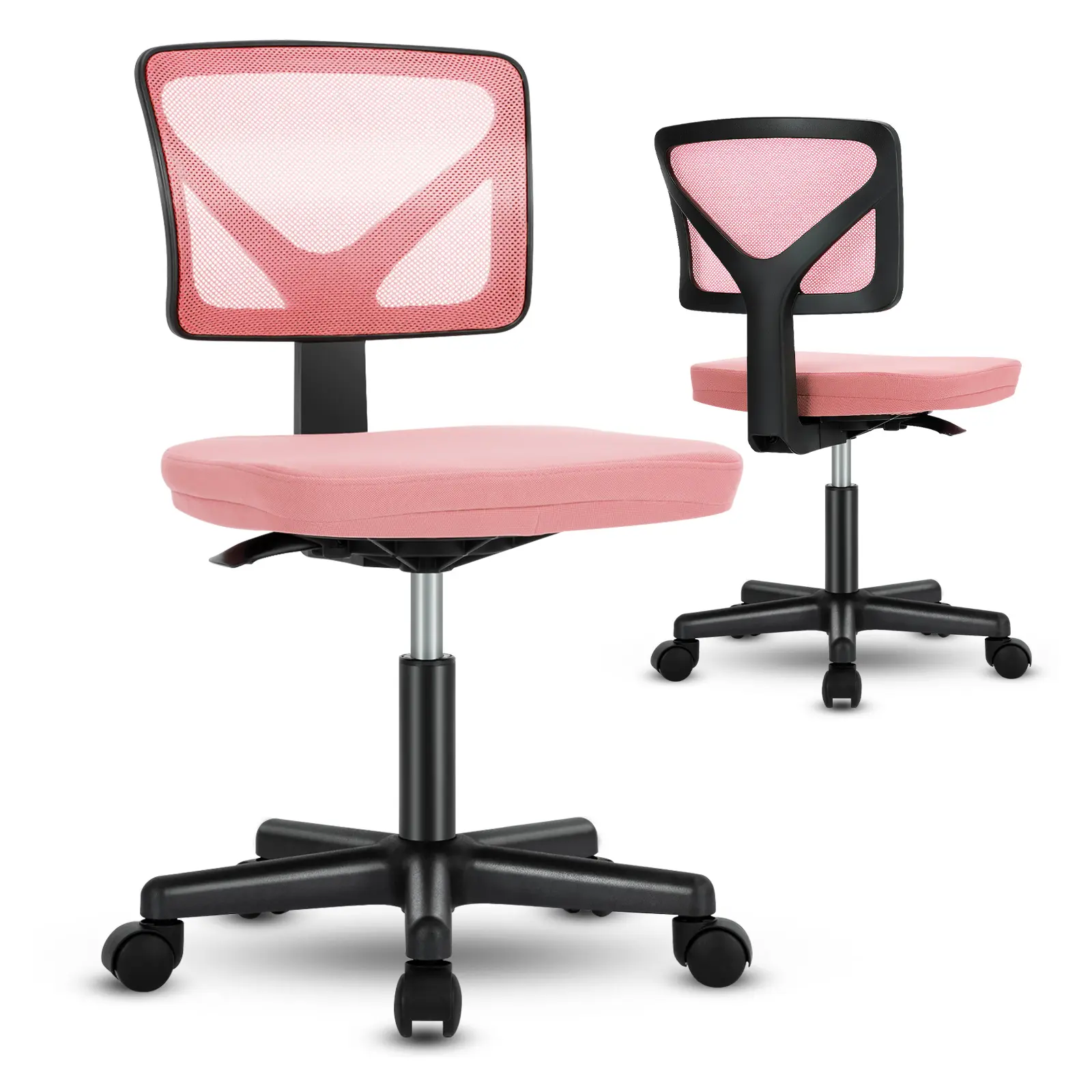 Desk Chair, Armless Office Chair, Computer,Small Home Office Chairs Low-Back Mesh Task Swivel Rolling Chair No Arms