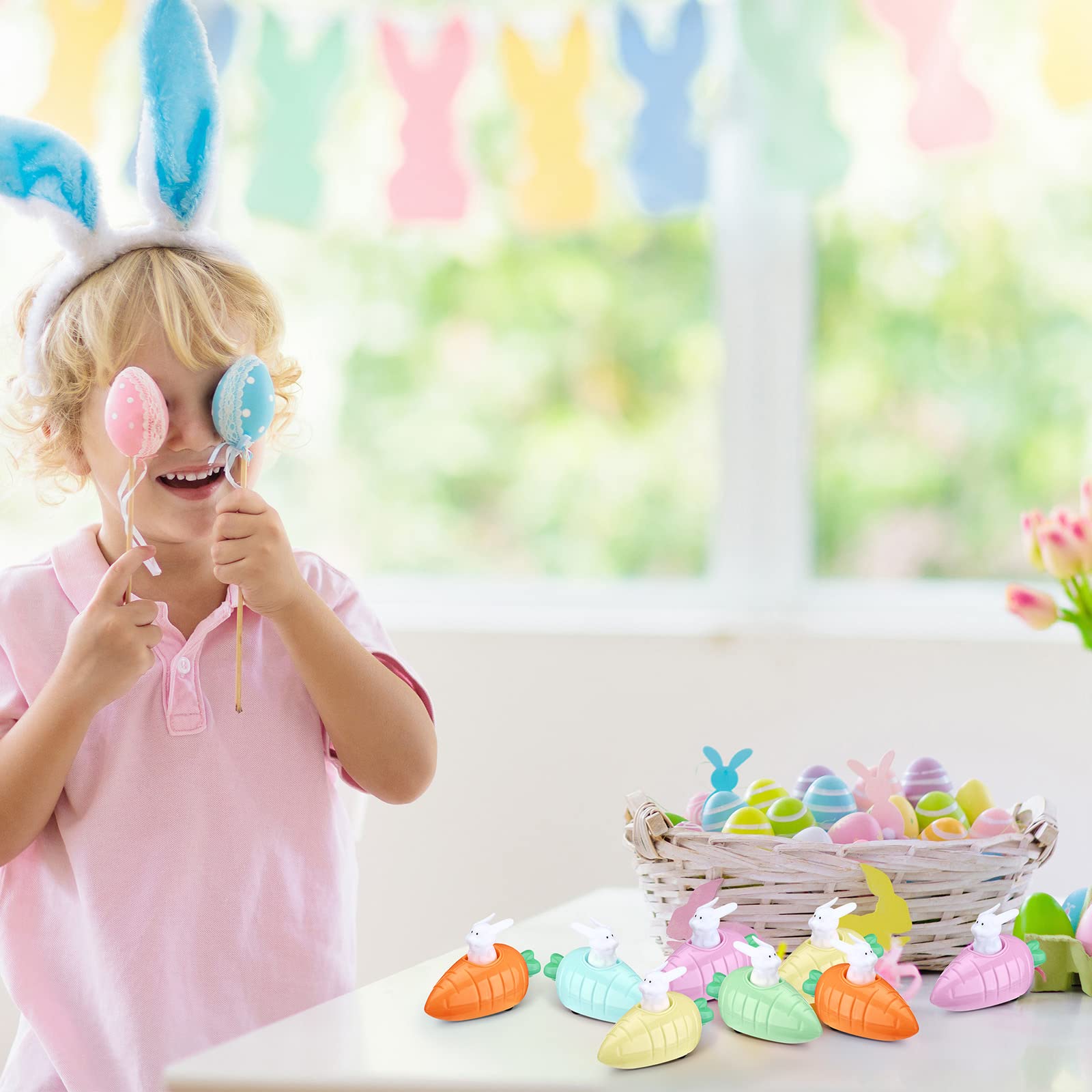 30/50 Pcs Easter Egg fillers Set with Mini Pull Back Cars, Easter Bunny Toy Car for Easter Egg Hunt, Plastic Non-Candy for Boys Girls Easter Basket Stuffers Gifts Spring Party Favors Classroom Prize Supplies