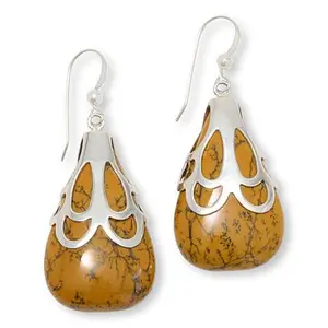 Mine Finds by Jay King Australian Dendritic Opal Sterling Silver Drop Earrings