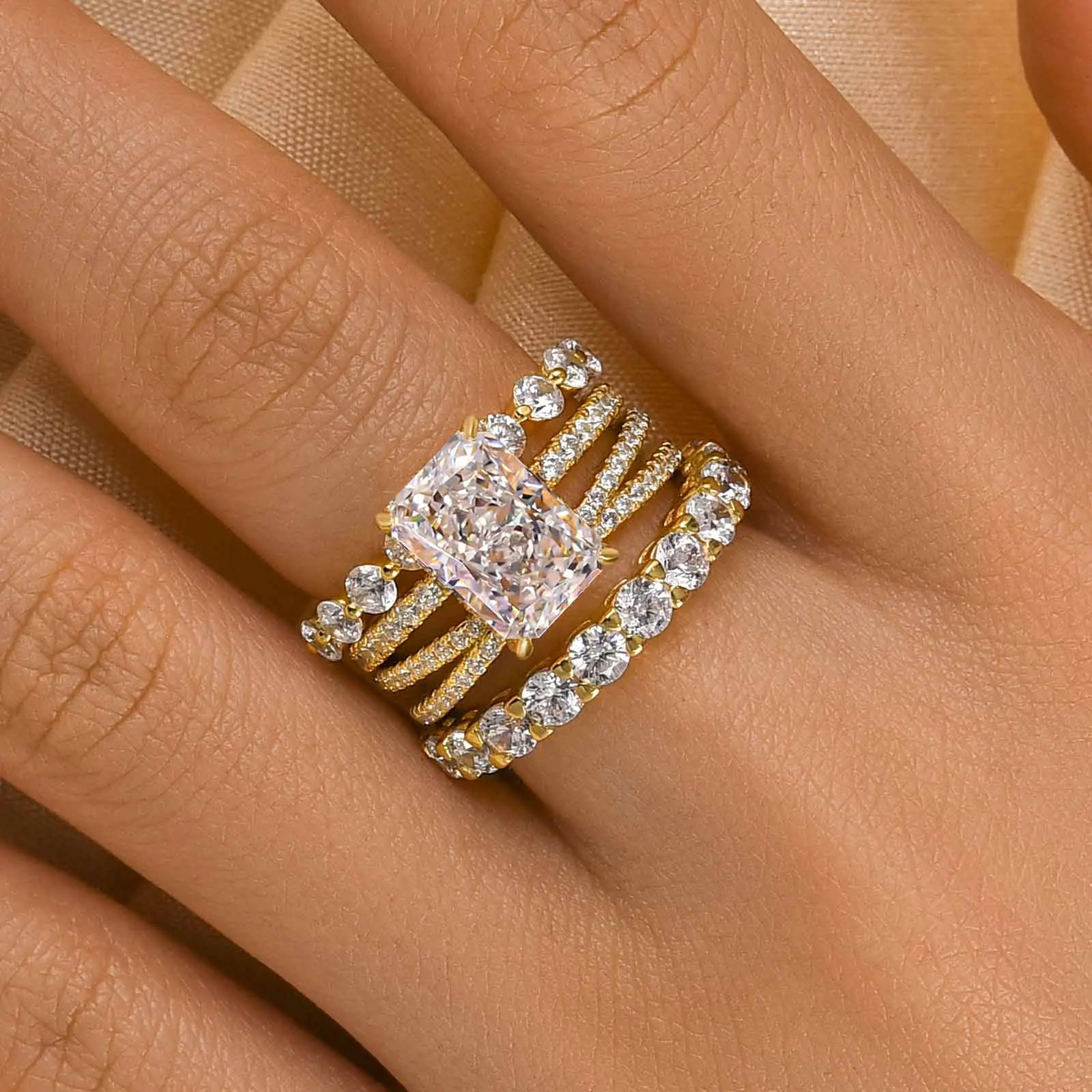 4PC Yellow Gold Plated