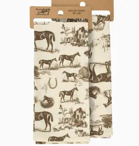 Horse Toile Kitchen Towel