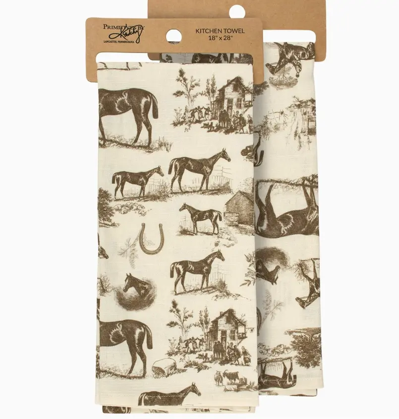 Horse Toile Kitchen Towel