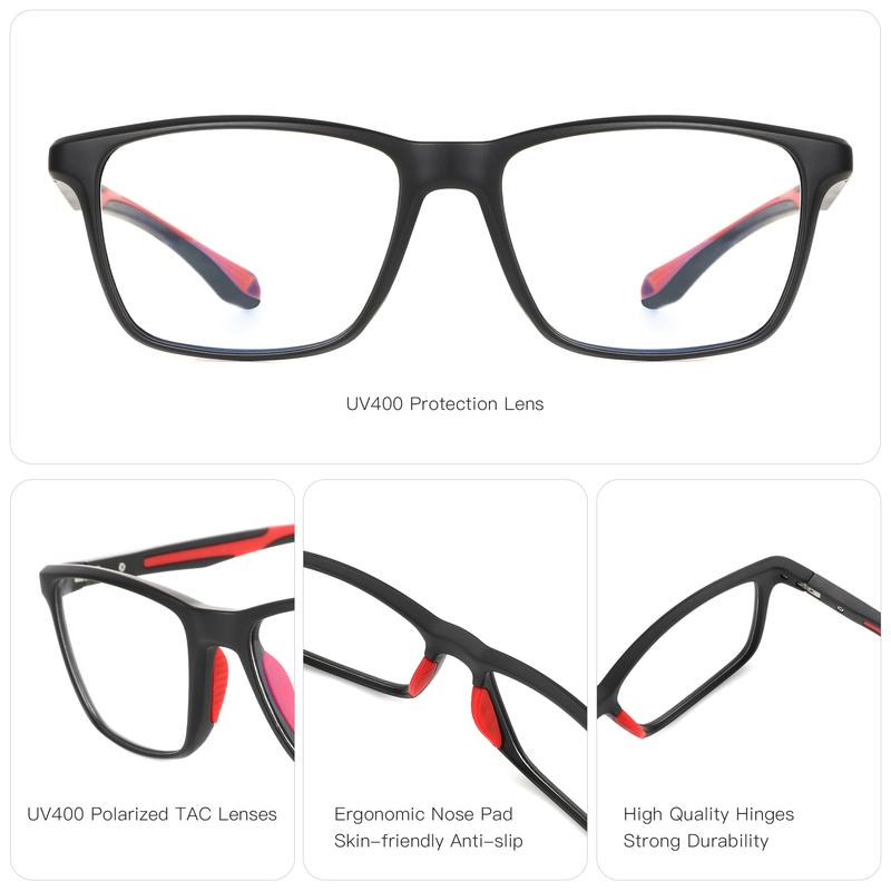 ZENOTTIC Blue Light Blocking Glasses Unisex Square TR Frame Anti Eye Strain Screen Eyewear