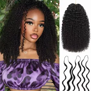 CurlyMe Afro Kinky Curly Pre-Separated Miracle Knots Feather Crochet Human Hair Extensions For Boho Braids-Reusable & Knotlesss #fulanibraids