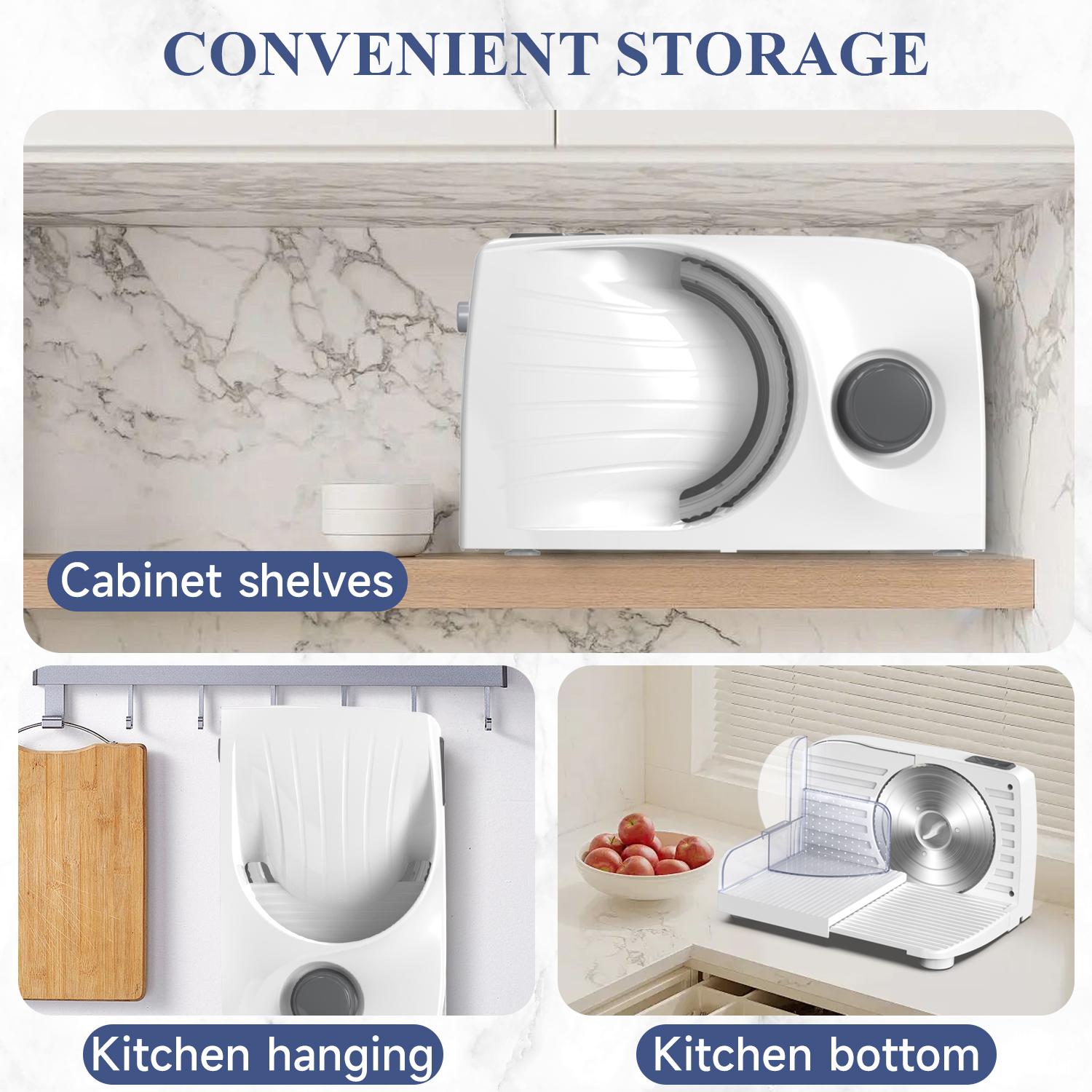 PANCERKA Electric Meat Slicer, Food Slicer with Adjustable Thickness, Automatic Precision Cutting, and Removable Stainless Steel Blade. Suitable for Vegetables, Meats, Deli Foods, Cheese, and More, Suitable for Home and Commercial Use