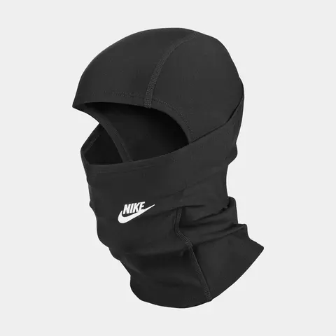 Nike Men's Pro Hyperwarm Hood Balaclava Warm Hat - NSW Logo, Black White Swoosh, OSFM Dri-Fit 88% Polyester/12% Spandex Convertible Ski Mask, Sports Outdoor Hats, Gift for Him, Ski Face Covering Accessory