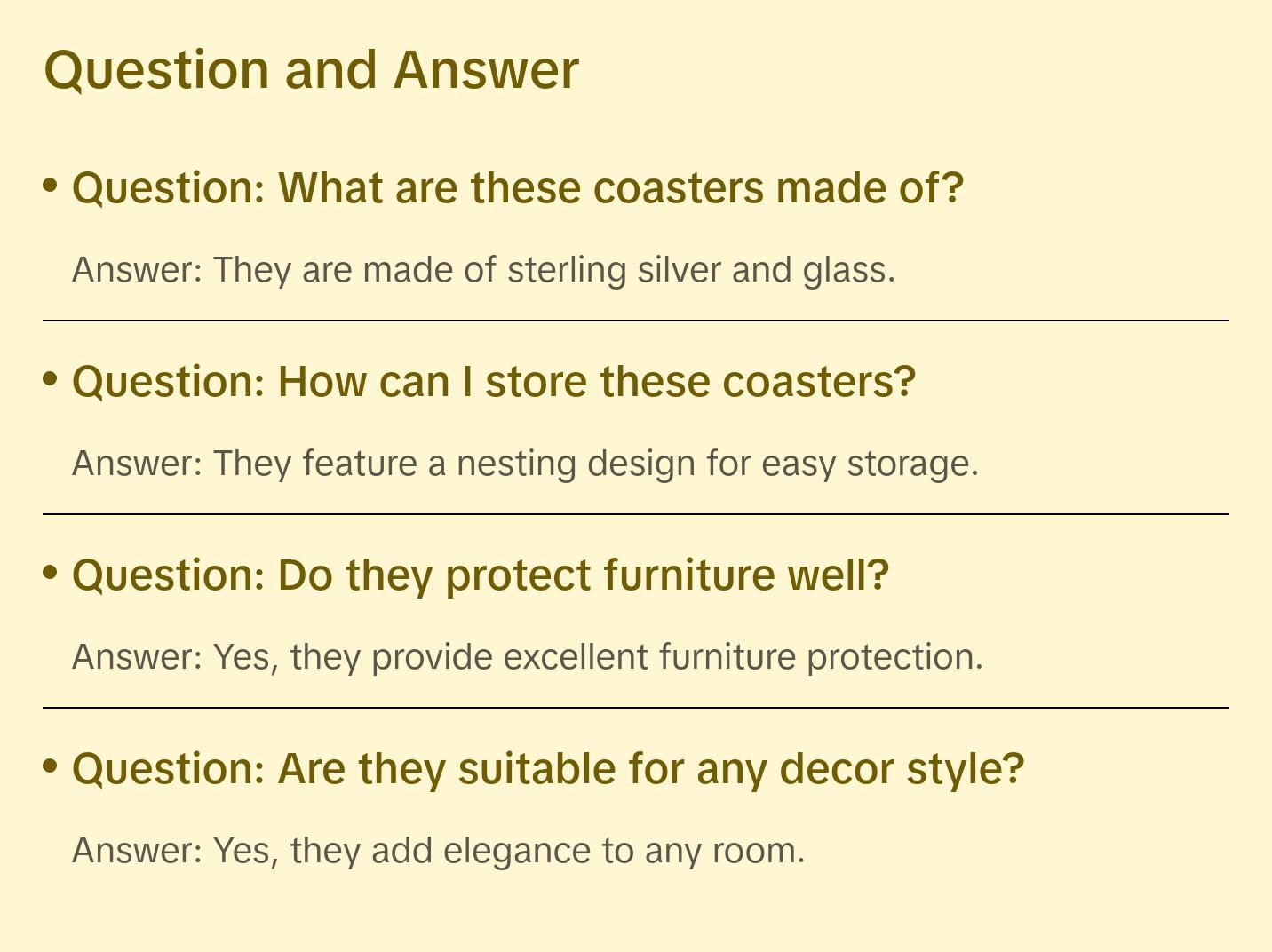 Antique Silver & Glass Coaster Set