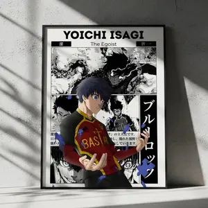 Blue Lock Isagi Yoichi Anime Poster, Manga Wall Artwork Prints, Home Decor Gift