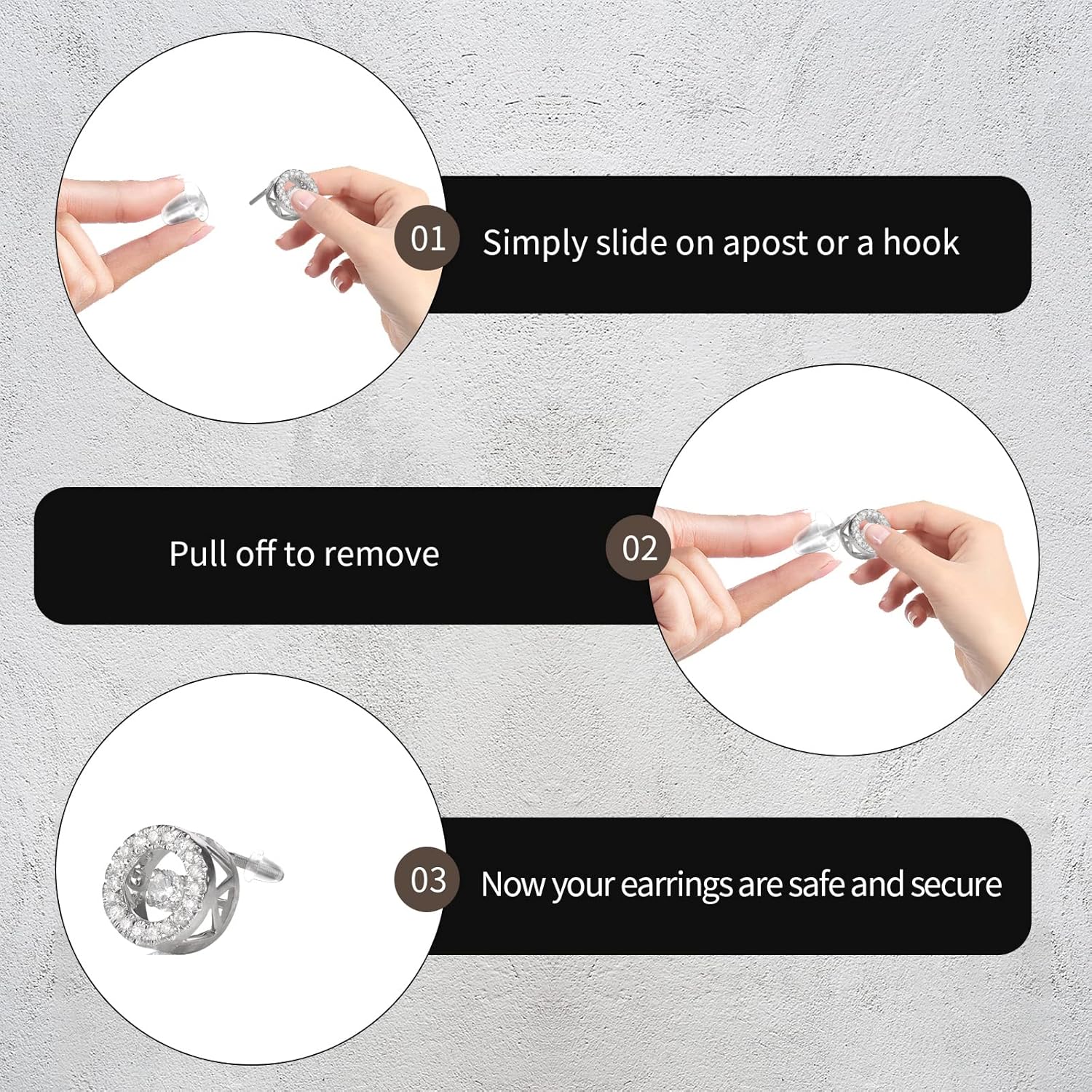 Silicone Earring Backs 600PCS – 6 Styles Clear Soft Hypoallergenic Plastic & Rubber Clutch Stoppers for Studs, Hoops & Fish Hook Earrings, Replacement Kit