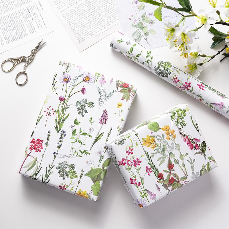 RUSPEPA Vintage Floral Gift Wrapping Paper Roll 17 Inches × 16.4 Feet Mini Roll for Birthdays Weddings Parties and Holiday Celebrations with Elegant Floral Design