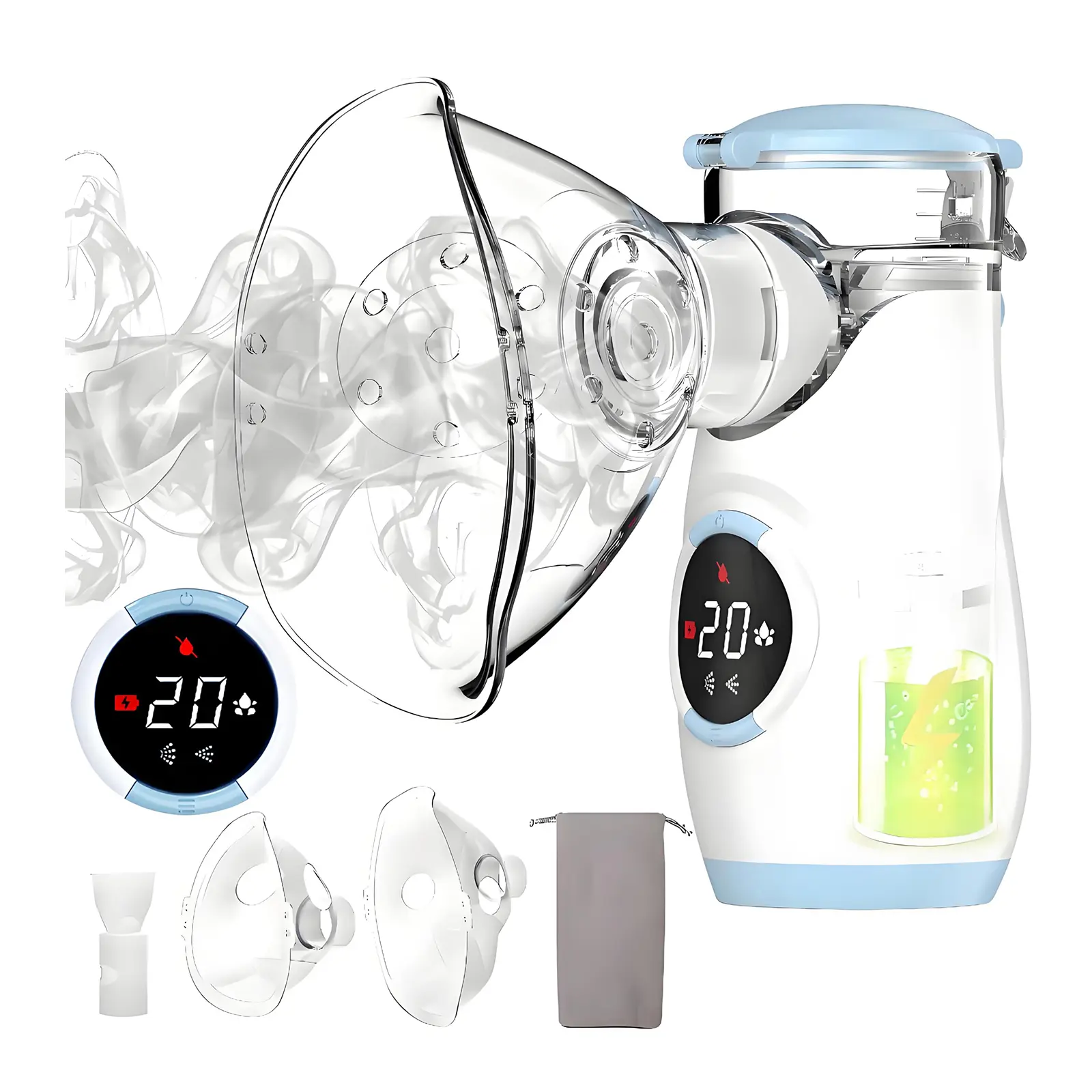 Portable Mesh Nebulizer with Auto-Cleaning, Whisper-Quiet Operation & LED Interface, Rechargeable Handheld Mist Device for Adults & Kids, Rechargeable Mesh Nebulizer, Usb Rechargeable Nebulizer