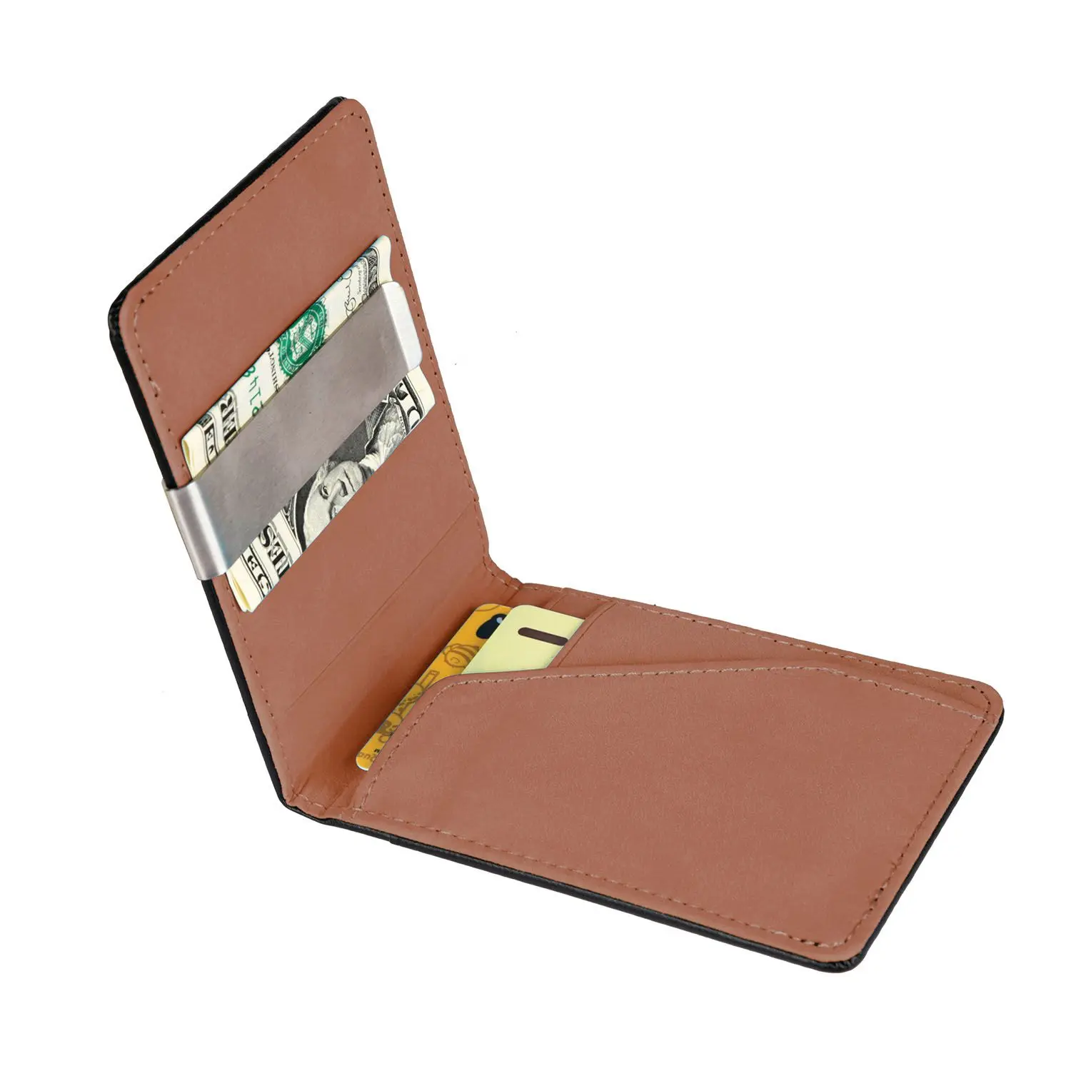 Men's Unisex PU Leather Bifold Wallet - RFID Blocking, Slim Credit Card Holder with Card Slots, Leather Money Clip for Everyday Use