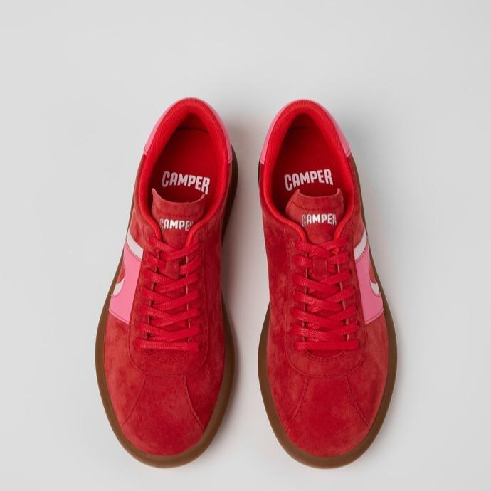 Pelotas Soller Red Nubuck and Leather Sneakers for Women with OrthoLite Recycled Footbeds and Rubber Outsoles