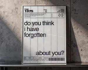 The 1975 "About You" Song Lyric Poster | Vintage Music Wall Art