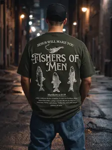 Jesus Will Make You Fishers of Men – Christian Fishing T-Shirt for Men