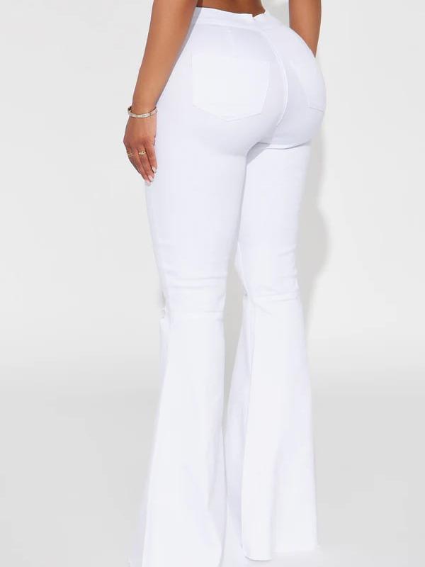 Mystery Solved Extreme Bell Bottom Jeans - White