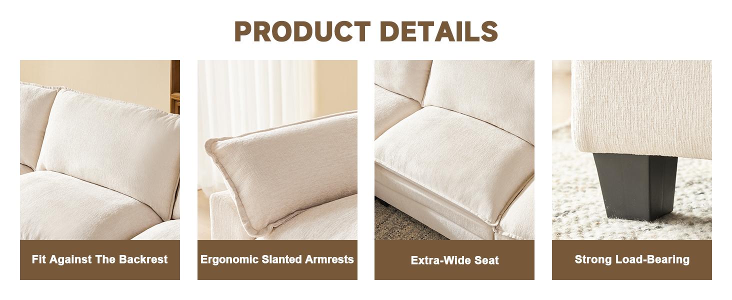【2-3 Packages】110-143 Inch Modular Couch Sectionals with Ottoman, Big Comfy Cloud Couches, L/U Shaped 4 Seat Modular Sectional Sofa, Modern Cloud Sectional Couches for Living Room, Deep Seat Sofa