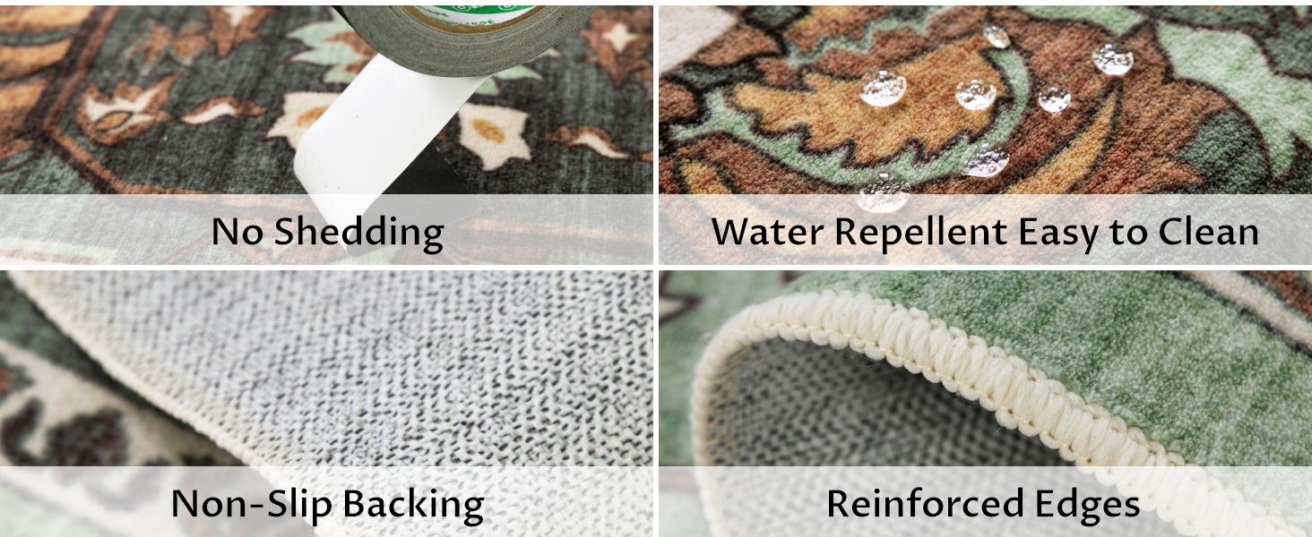 Shilucheng Neutral Vintage Absorbent Soft Rug, Machine Washable Decorative Area Rug, Non-Shedding Durable Sisal Carpet for Living Room Bedroom