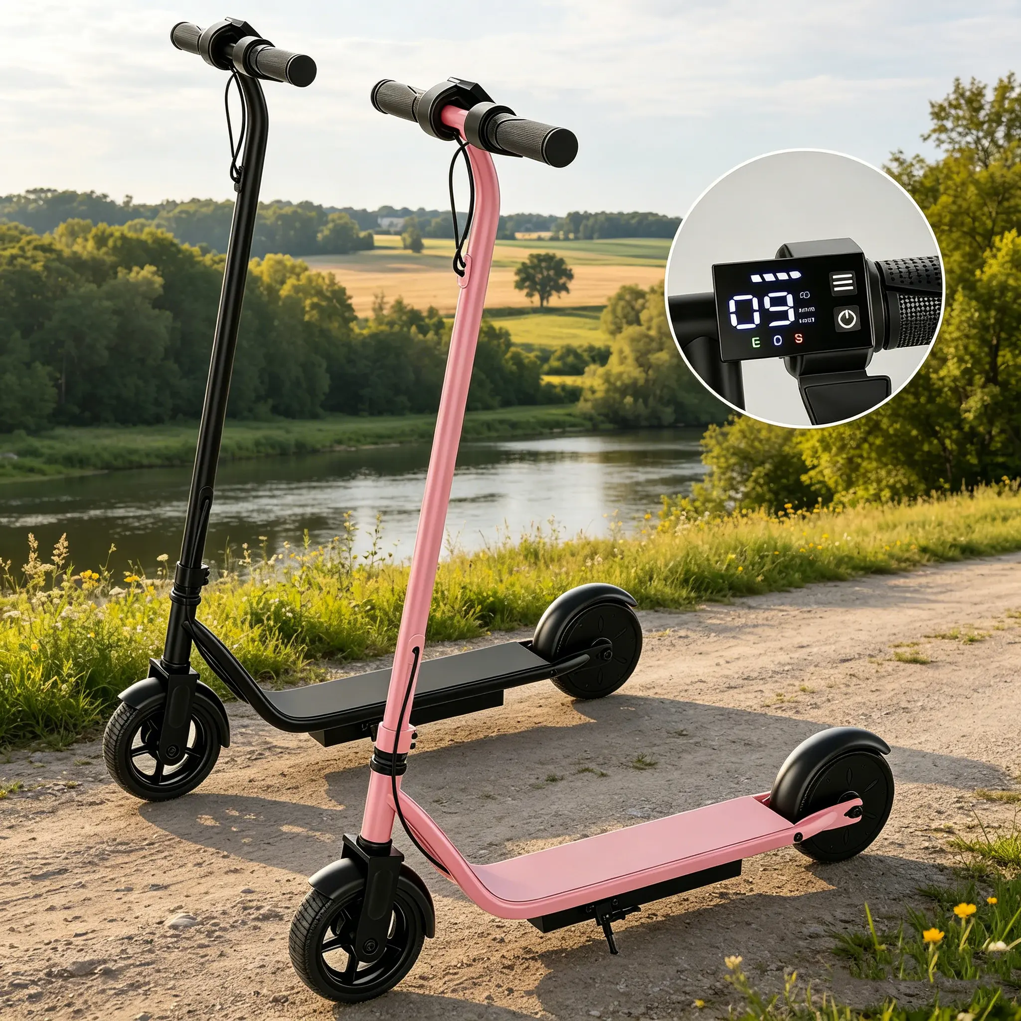 B Safe & Fun Kids Motorized Scooter - 250W Motor, 3-Speed Mode, 6.5" Solid Tires, Lightweight & Stable Portable Scooter, Ideal Kids Scootering Outdoor Gift (Sports & Outdoor Equipment)
