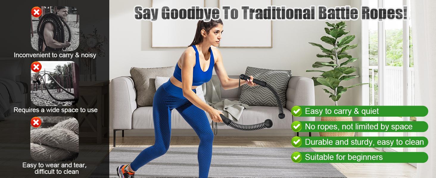 Weighted Cordless Battle Ropes 2PCS – New Upgrade Quiet Ropeless Training Rope Fitness Equipment for Home Workout, Strength Training, HIIT, Cardio Exercise & Gym Sessions Weighted Cordless Battle Ropes 2PCS – New Upgrade Quiet Ropeless Training Rope Fitness Equipment for Home Workout, Strength Training, HIIT, Cardio Exercise & Gym Sessions