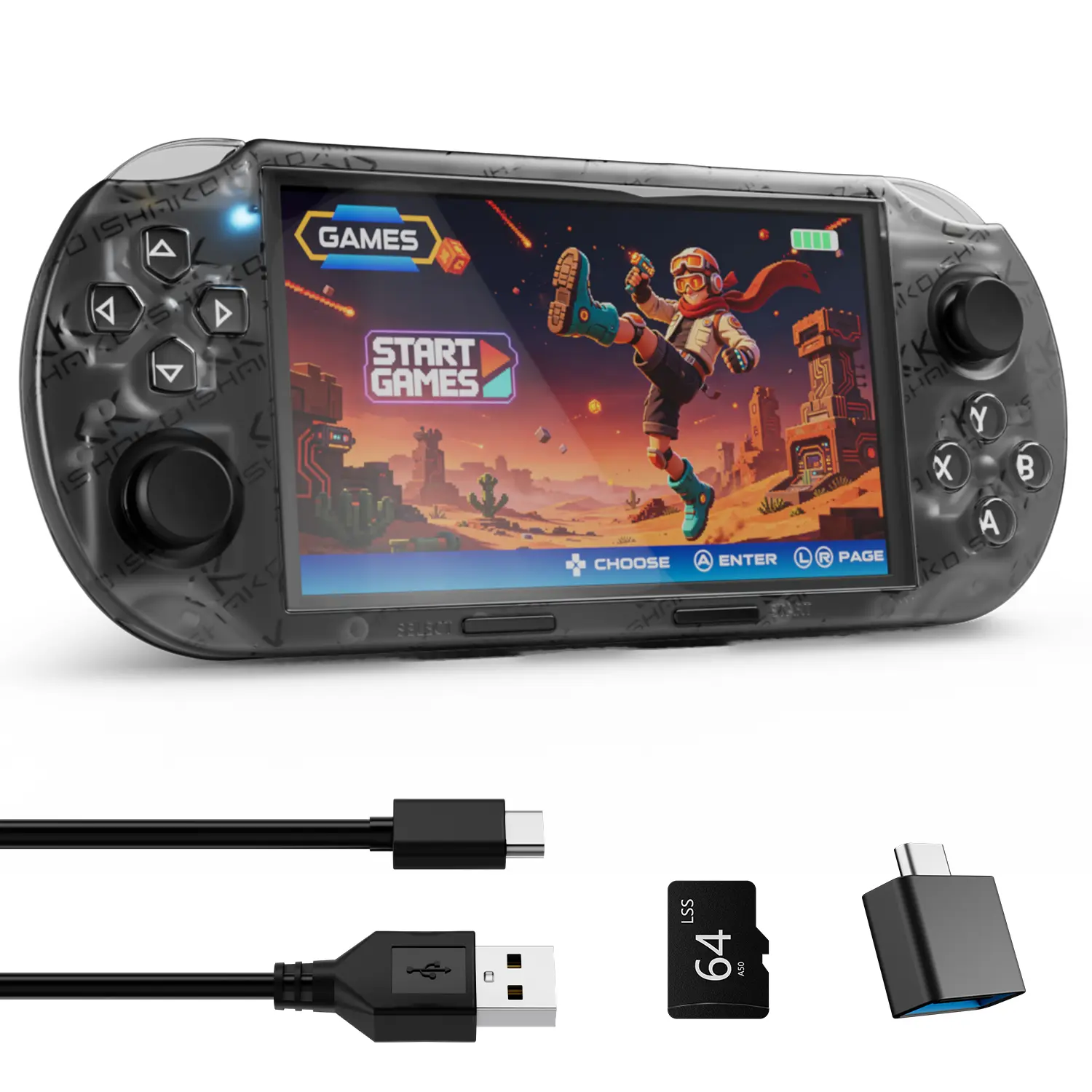 Retro Handheld Game Console, Portable Gaming Console with 4.5 Inch IPS Screen, with 64G TF Card Pre-Installed 2000+ Games, 3000mAh Rechargeable Battery, Gaming Stuff for Gamer, Supports WiFi, HDMI and TV Output