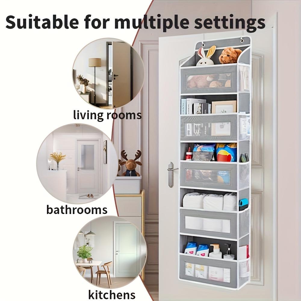 Over-the-Door Hanging Storage Box 4-Tier Fabric Organizer with Large Pockets Ideal for Bedroom Bathroom Pantry Organization Home Spacesaving Solution Compact Functional Sturdy Lightweight Organizer Container Shelf