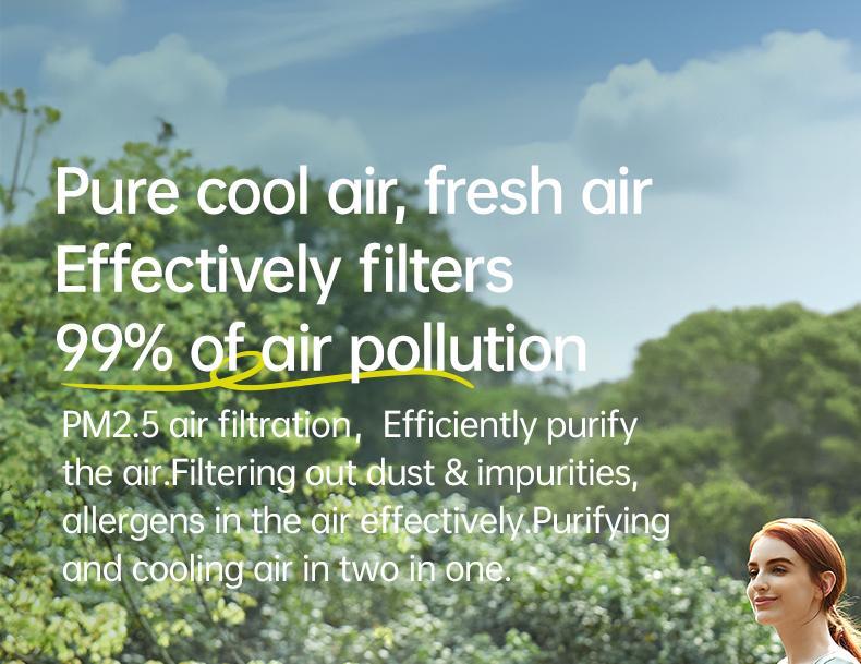 JISULIFE Stroller Fan Life2 Portable Baby Crib Fan with 100 Speeds Air Purify & Air Turbo Tech Bladeless Battery Powered for Home Office & Camping - Rubber