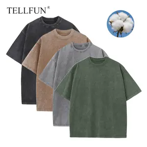 Men's Cotton  Oversized Unisex Short Sleeves Casual Loose Wash Solid Basic Tee Tops Crew Neck Streetwear Vintage Distressed T-shirt baggy tshirt