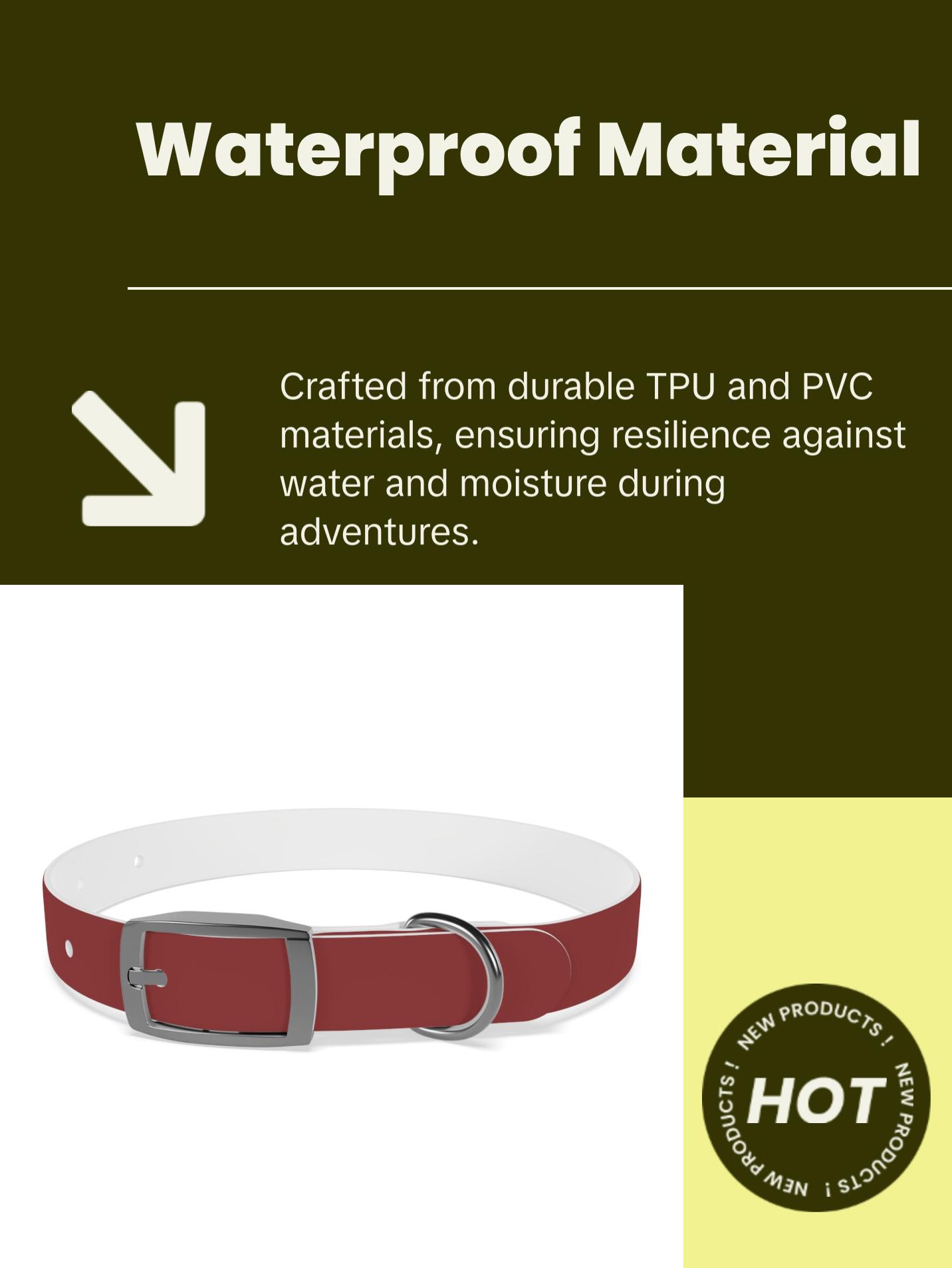 Classic Red Waterproof Dog Collar