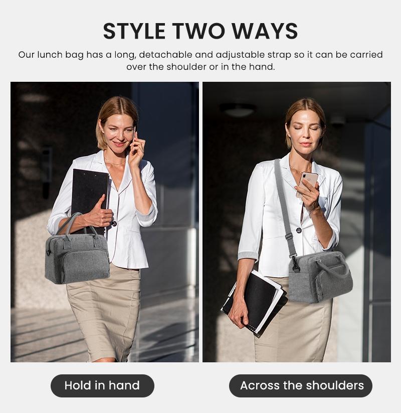 Lunch Bag for Women Men 11 L Large Insulated Reusable Lunch Box Girls Water Resistant Portable Cooler Tote Bag for Work Picnic