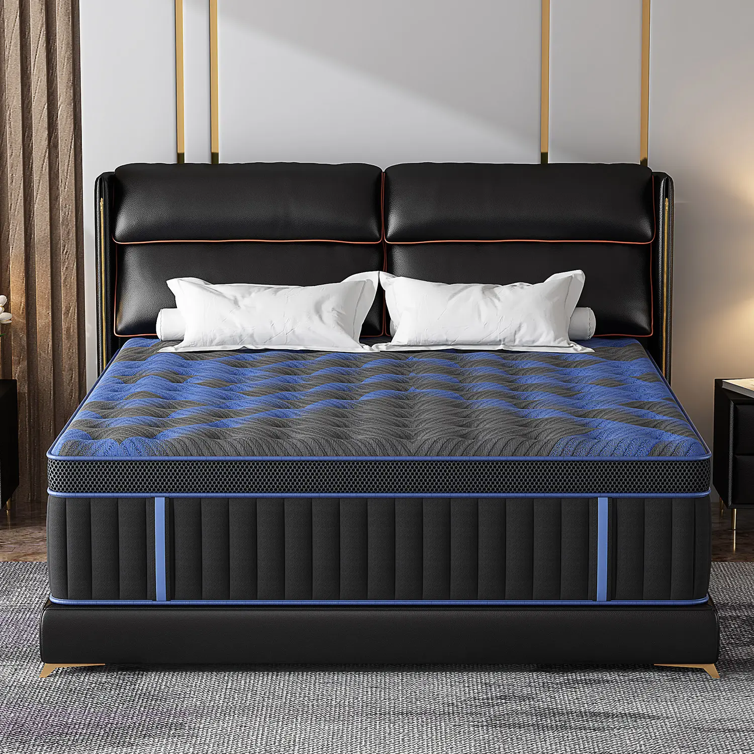 12/14 Inch Twin, Full, Queen, King Mattress Memory Foam And Spring Hybrid Mattress Medium Firmness, Lumbar Support, For Home Rooms Hotels, Boxed Mother's Day Gift Furniture Ergonomic mattress Interior Modern luxurious comfort