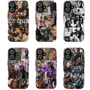 YNW Melly Rap Collage Shockproof Tough Phone Case, Underground Trap Aesthetic Cover, Urban Streetwear Art Design, Heavy Duty Drop Protection for iPhone 11 12 13 14 15 16 17 Pro Max Plus