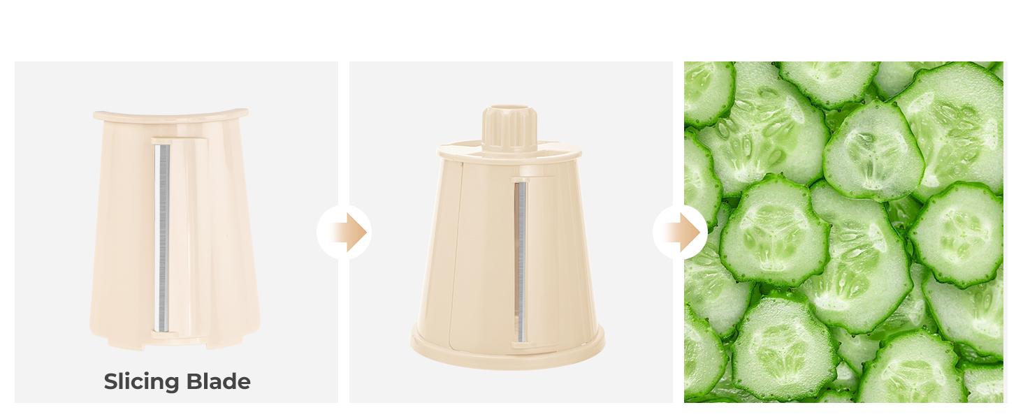 SUSTEAS Rotary Vegetable Chopper 5 Blades Mandoline Slicer Efficient Prep Essential Kitchen Utensils Retro Green