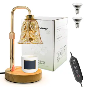 Candle Warmer Lamp with Timer & Dimmable Light Adjustable Height Modern Wax Melts Warmer for Cozy Room Decor