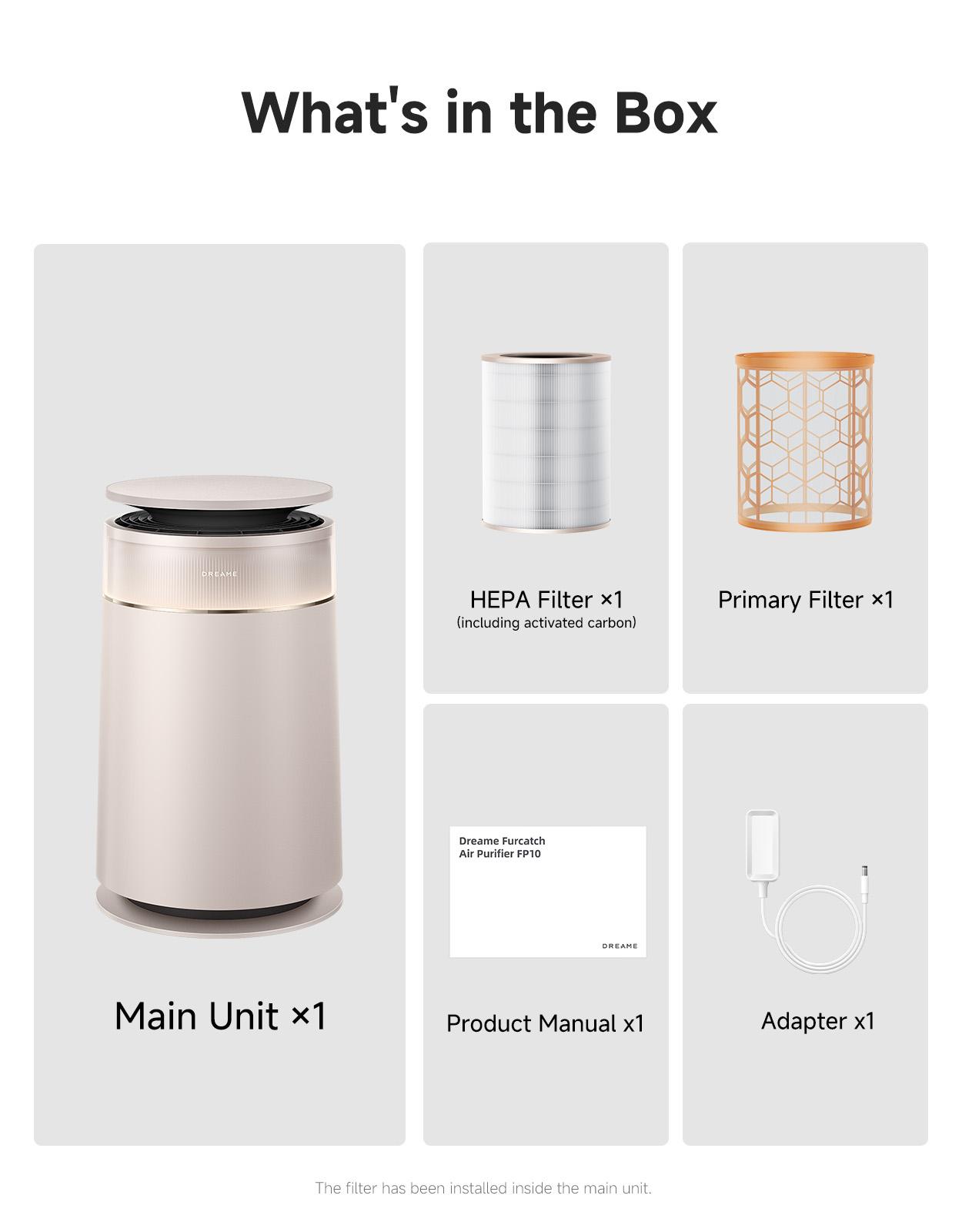 DREAME FP10 HEPA Filter Air Purifier with Self-Cleaning Pet Hair Suction, Captures Floating Cat/Dog Hair & Dander, 4-Filter Smart App & Voice Control for Large Home Rooms, Pet Odor Reduction, Large Room,back to school,back to school haul