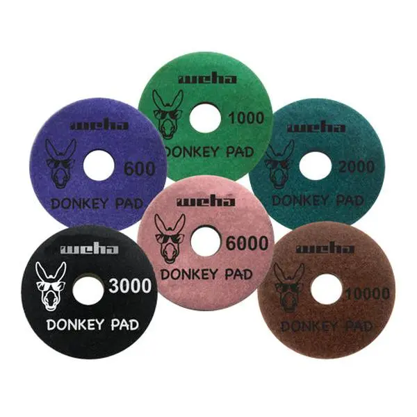 Weha Donkey Face Polish & Inline Polishing Pads — Diamond Sponge Surface Repair Pads for Quartz, Marble & Granite