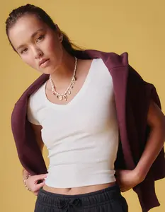 TILLYS V-Neck Rib Womens Tee