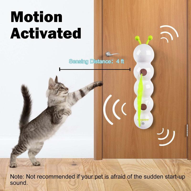 Interactive Cat Feather Toy, Automatic Fluffy Tail Teaser with Motion Sensor,Whack a mole Cat Toy, USB Rechargeable, Suction Cup for Stable Play, Perfect for Indoor Cats Interactive Cat Feather Toy, Automatic Fluffy Tail Teaser with Motion Sensor,Whack a mole Cat Toy, USB Rechargeable, Suction Cup for Stable Play, Perfect for Indoor Cats