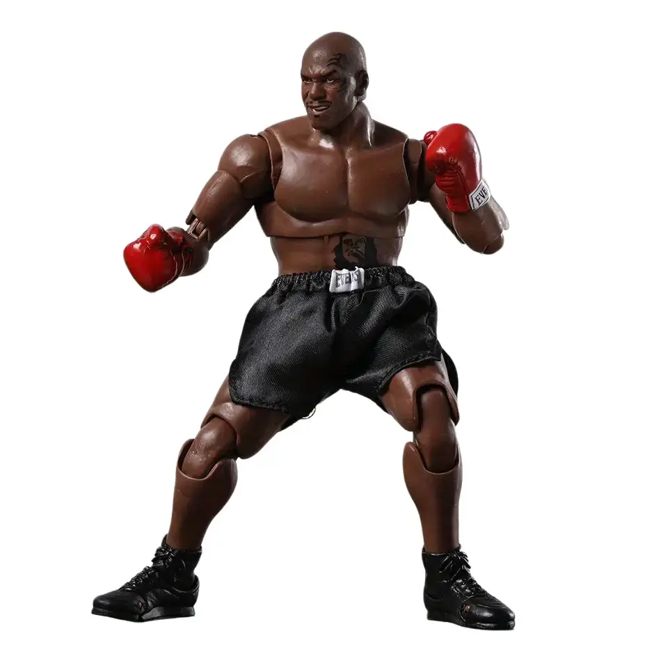 Advanced PVC Action Figurine - PVC Action Figures 7.08in (18cm) Boxer Collectible Display Model, 3 Interchangeable Heads, Red Gloves, 'BEAST' Shorts, Muscle Texture, for Sports Enthusiasts