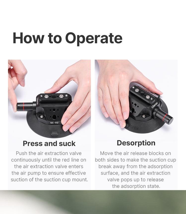 ULANZI SC01/SC02 Suction Mount Magic Arm Bracket for DSLR Cameras for GoPro Action Camera Video Shooting