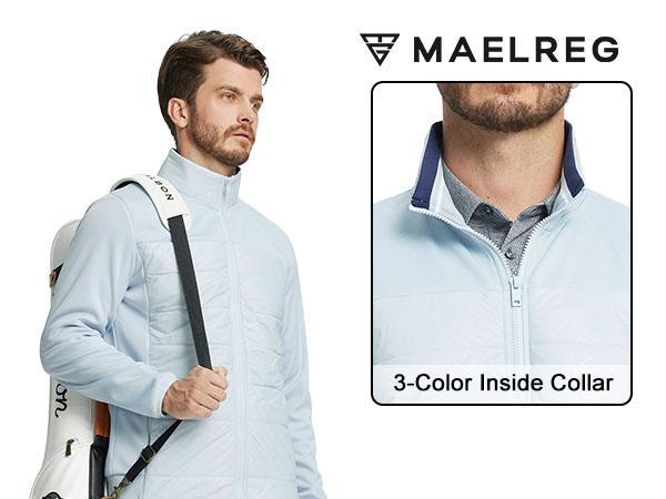 MAELREG Men's Winter Jacket Lightweight Full Zip Fleece Coat Thermal Warm Golf Outerwear Casual Stylish Soft Long Sleeve Menswear