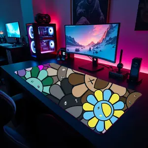 Kawaii Cartoon Sunflower Extra Large Desk Mat Keyboard Mouse Pad | E-Sports Mat | Desk Decor for Gamers | Boys' Rooms Gift large mousepad desk mouse