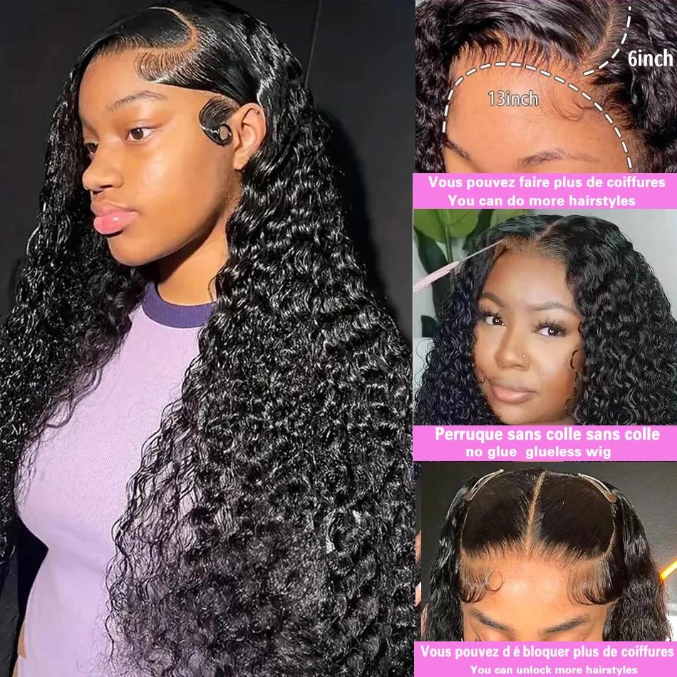 Bling Hair 36 38 Inch Water Wave 13X4 Transparent Lace Front Wigs Water Wave 13X6 Frontal Wig Hd Lace Human Hair 180 Density Wigs Natural Hairline For Black Women Bling Hair 36 38 Inch Water Wave 13X4 Transparent Lace Front Wigs Water Wave 13X6 Frontal Wig Hd Lace Human Hair 180 Density Wigs Natural Hairline For Black Women